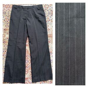 NWT Worthington Women's Striped Modern Fit Straight Dress Pants Black Size 14S
